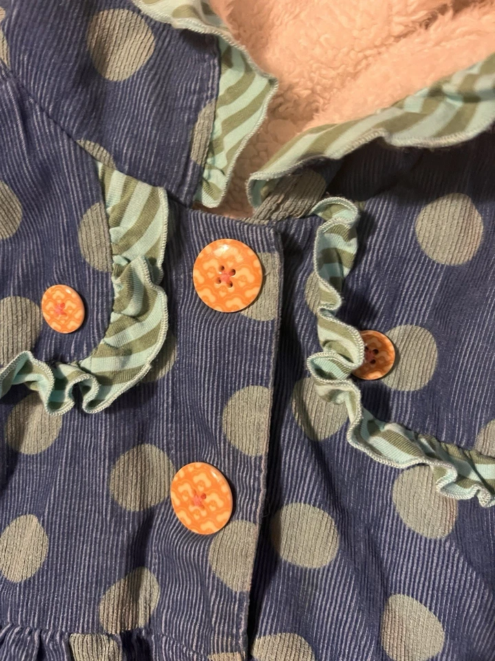 Chaqueta de pana forrada de vellón a lunares con volantes Matilda Jane con capucha talla 10 Foto 4 de 4