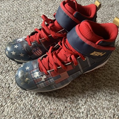 Under Armour Youth Boys 4Y Bryce Harper Baseball Cleats American Flag USA