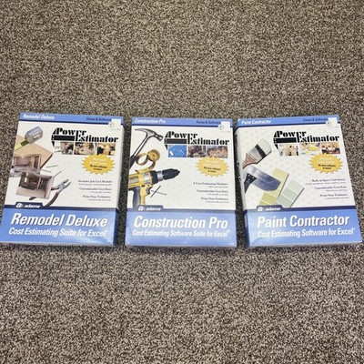 Lot Of 3 Adams Construction Pro Power Estimator Remodel Deluxe Paint Contractor