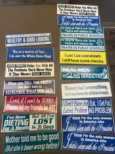 Vintage Bumper Sticker Funny Mix Lot Of 16 Bad Habits Stickers VTG 90s