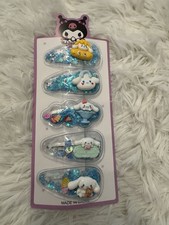 Kawaii Sanrio Character Cinnamon roll Girls Hair Clips Set Of 5 Blue