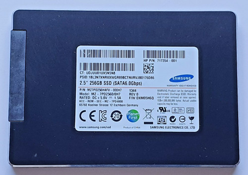 256 GB SATA III Samsung MZ-7PD2560/0H7 2D-NAND MLC SED TCG Opal 2.0 SSD 2.5"