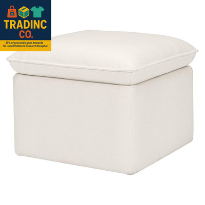 Cali Storage Ottoman in Performance Cream Eco-Weave, Water Repellent & Stain Res