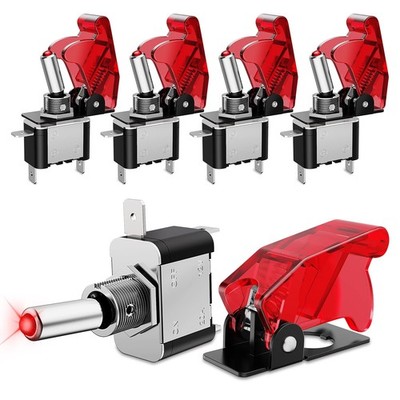 Nilight 5PCS12V LED Toggle Switch 3Pin Led Red, 5PCS Red 
