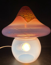 Lampe de table champignon en verre Signé Murano Vetri  Italy 70's mushroom lamp