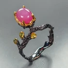 Fine Art ring Ruby Ring 925 Sterling Silver Size 7.5 /R473147