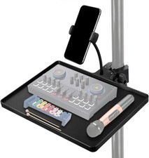 Mic Stand Tray W/ Phone Holder  Crab Clamp 10.6" x 8"