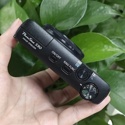 Canon PowerShot S90 10.0MP Compact Digital Camera Black W/ Battery