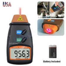 LCD Digital Tachometer Non Contact Laser Photo RPM Tach Meter Motor Speed Gauge