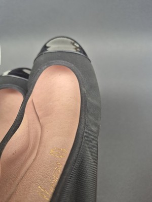 Pretty Ballerinas 37 Black Flasche Schuhe Mesh and Leder Neu