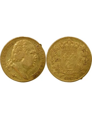 France Louis XVIII - 20 Francs Or, Tête nue - 1817 W Lille - Photo 1/3