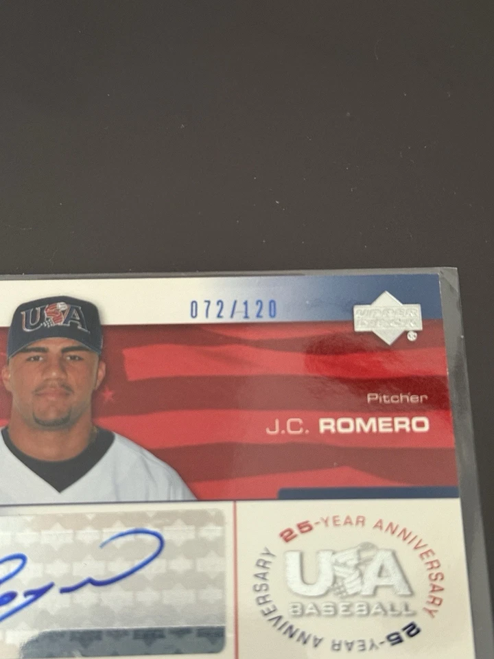 2004 USA Baseball 25th Anniversary J.C. Romero Signatures Blue Ink #ROM - Image 3 of 4