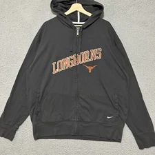 Nike Texas Longhorns Hoodie Men 2XL Gray Full Zip Lightweight Cotton NCAA