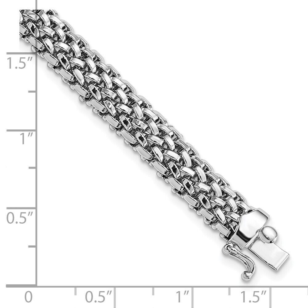 14k White Gold Link Chain Bracelet L-7.25'' W- 7mm 10.84g