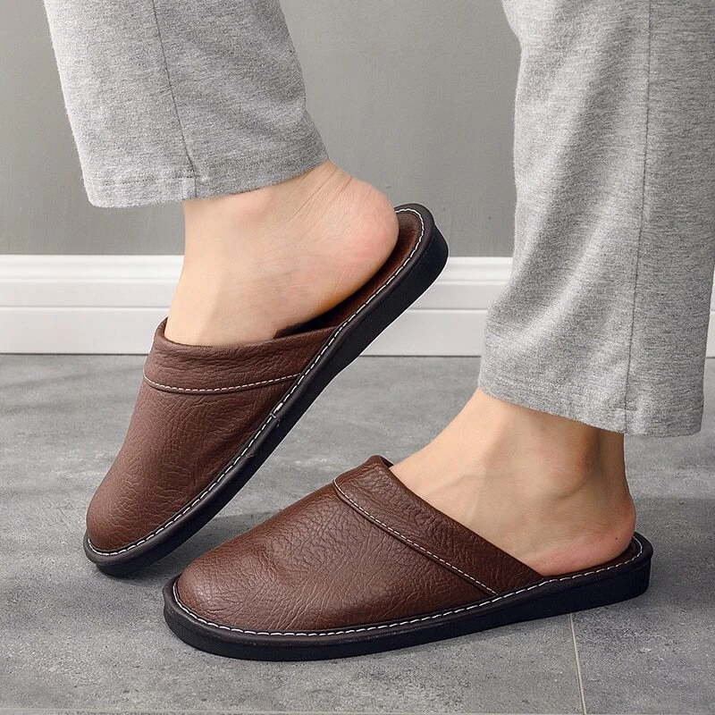 Leather home slippers online