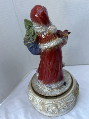 Elements Porcelain Musical Santa Statue Decor North Pole Christmas Reindeer - Picture 4 of 6
