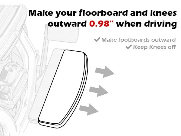 Kit de extensión espaciador estribos de piso para conductor para turismo calle carretera deslizamiento Foto 4 de 4