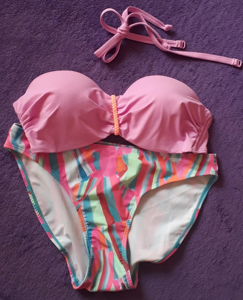VIVANCE Wunderschönes Marken Bikini Badeanzug 2Tlg.ungetragen GR:36/C Rosa/Bunt - Bild 2 von 4