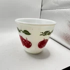 MCM Hazel Atlas Splash Proof Double Apple Milk Glass Bowl Vintage 1950's