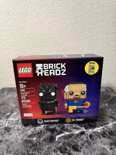 LEGO BRICKHEADZ: Black Panther & Doctor Strange (41493) SAMPLE SEAL RARE Brand