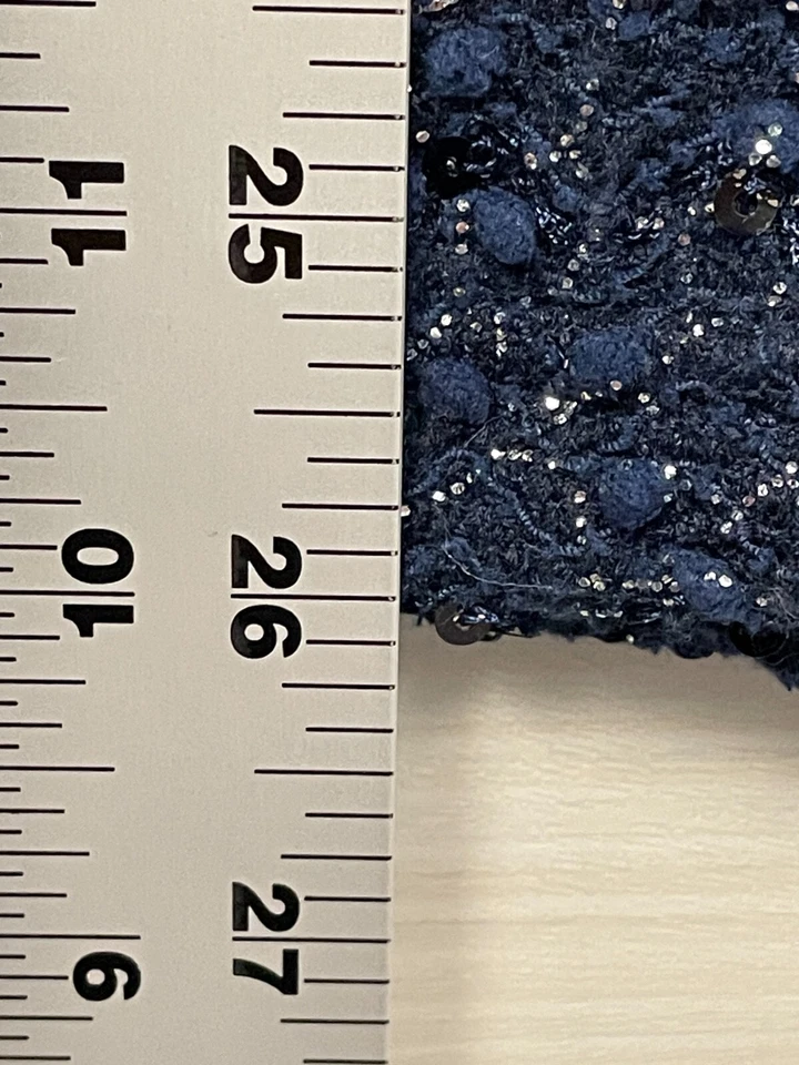 Top Jennifer Lopez Talla M Azul Tejido Lentejuelas Metálicas Manga Larga Mujer Foto 4 de 4