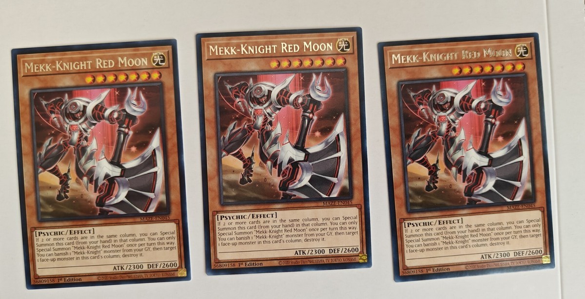 YuGiOh - 3x Mekk-Knight Red Moon - MAZE-EN045 Rare