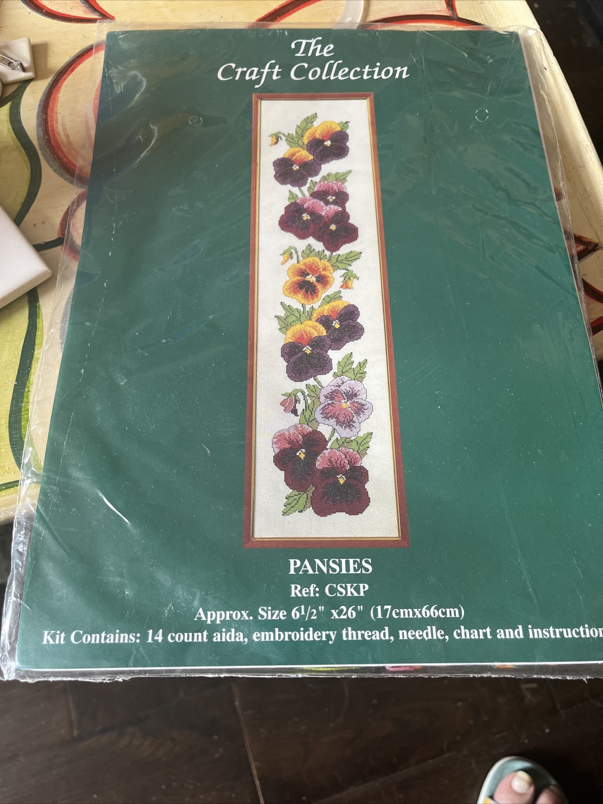 The Craft Collection Ltd Counted Cross Stitch Kit  PANSIES   17cm x 66cm NEW