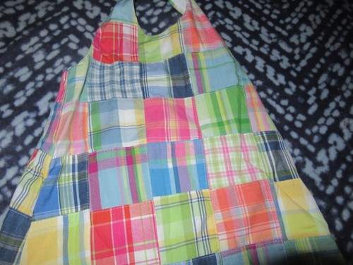 nwot Potato Saks madras patchwork halter dress girls 4T ** free ship USA - Picture 2 of 3
