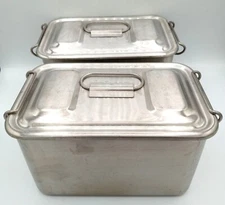 Nash Metalware Steam Pans Locking Lids Vintage Restaurant Ware 64 Oz Set of 2