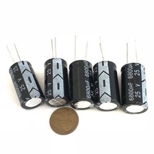 5 Pieces 6800UF 25V 16X30mm Electrolytic Capacitor Aluminum Radial C34