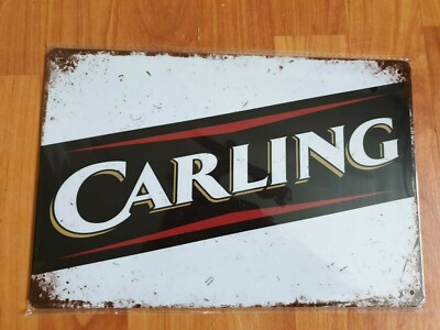 Carling Etikett Blechschild Plakette Männerhöhle Bier Retro Pub Vintage KOSTENLOSER VERSAND