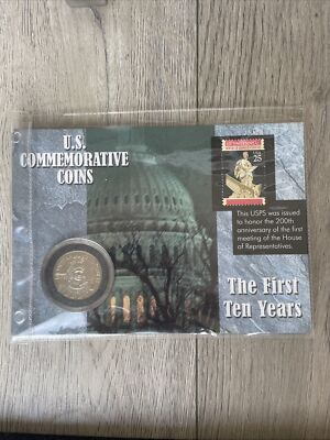1989-S half dollar coin The first ten years U.S. COMMEMORATIVE COIN Sealed 200th