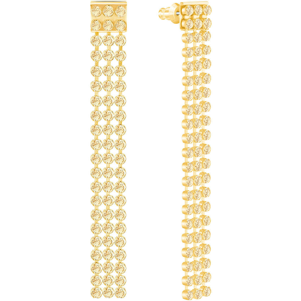 Authentic Swarovski Fit Long Pierced Earrings, Gold-Tone