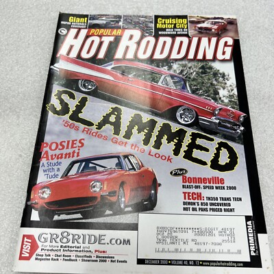 Dec. 2000 Hot Rodding Magazine Slammed 50s Rides Get The Look Posies Avanti T13