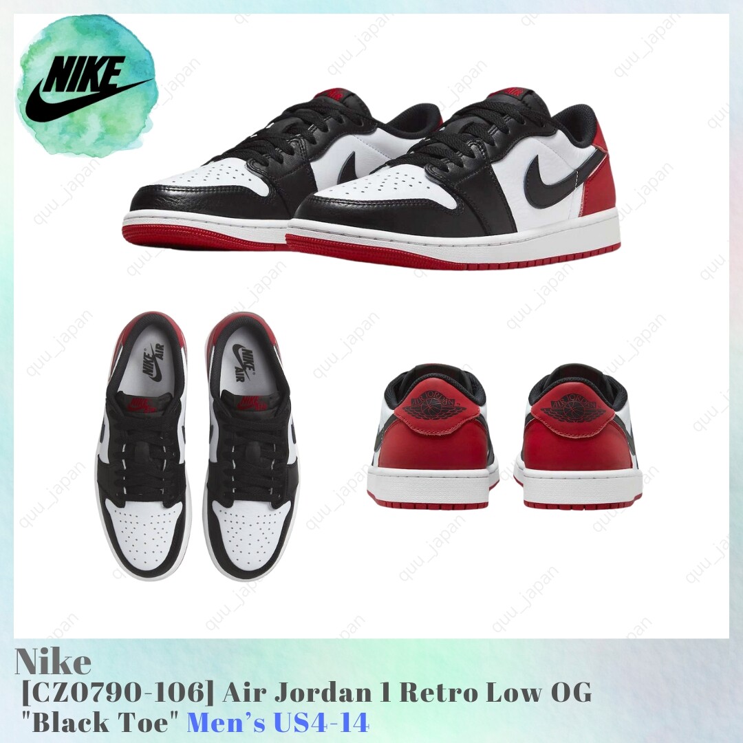Size 9 - Air Jordan 1 Retro OG Low Black Toe for sale online