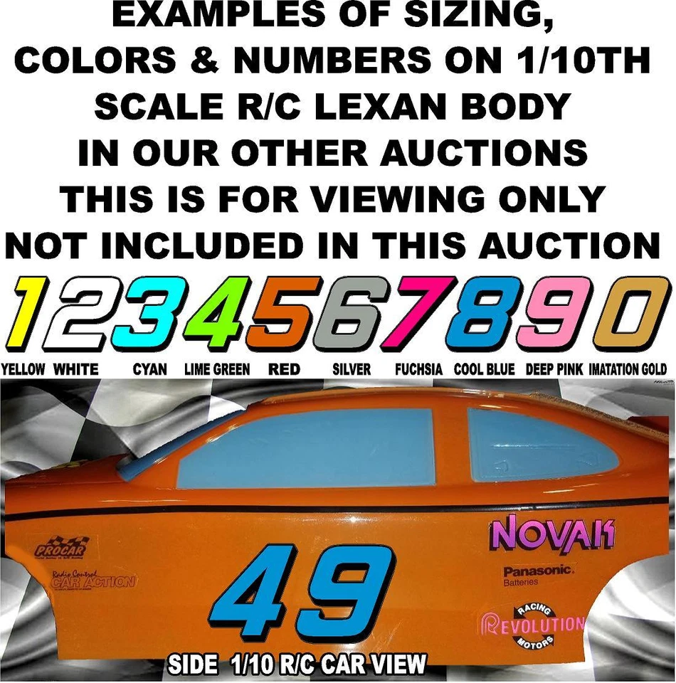 Matte Black-w/Pink #4's Racing Numbers Vinyl Decal Sheet 1/10-1/12 Traxxasaxial - Image 4 of 4