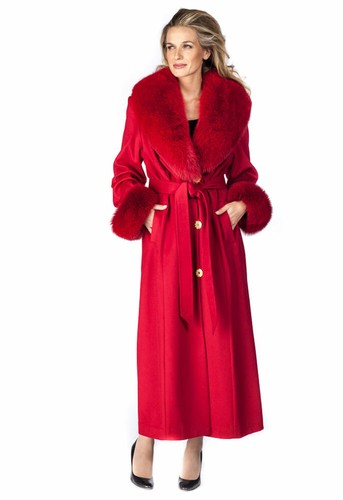 Real Fox Fur Collar \u0026 Cuffs Full Length 