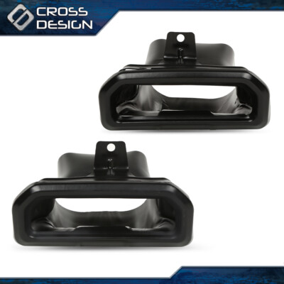 Pair Exhaust Bezels Gloss Black Fit For 2019-2024 Chevy Silverado GMC Sierra New