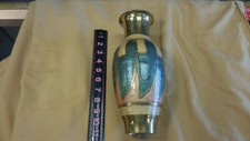 BRASS PAINTED EGYPTIAN STYLE 10.5 INCH VASE 