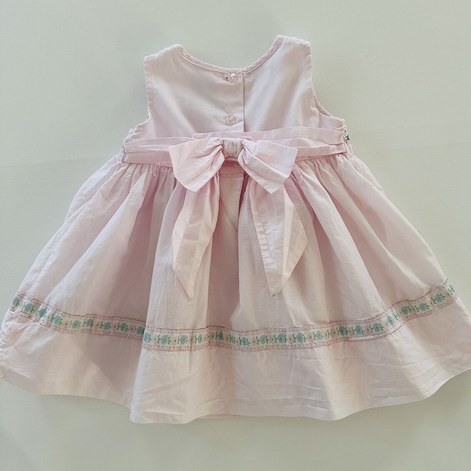 Vintage 6-9 Months Baby Girl Pink Smocked Dress S… - image 8