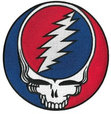 Grateful Dead Steal Your Face Patch EXTRA-LARGE 8-inch Round SYF Embroidered
