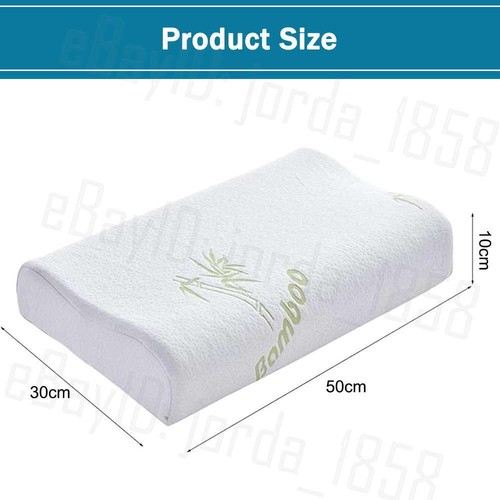 2x Luxury Soft and Hard Contour Bamboo Pillow Memory Foam Fabric Fibre Cover Bed - Picture 2 of 14