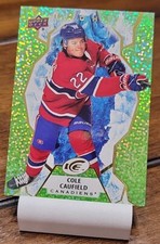 2021-22 UD Ice Hockey Cole Caufield CANADIENS #122 Rookie RC Green Parallel
