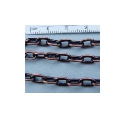 10 Feet 5mm x 8mm Antique'd COPPER Flat CABLE Chain ~Nickel Free  Sturdy Links 