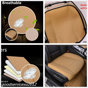3D PU Leather Bamboo Charcoal Car Vehicle Seat Cover Protector Cushion Mat Beige