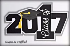 CRAFTECAFE GRAD 2017 TITLE premade paper piecing scrapbook album diecut WOLFFEY5