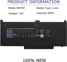 Genuine 60WH MXV9V Battery For Dell Latitude 5300 5310 7300 7400 5VC2M 05VC2M