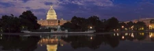 United States Capitol Building Washington DC at Night Panoramic Poster 36x12
