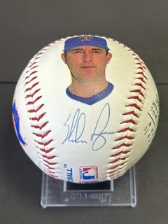 Nolan Ryan HOF Texas Rangers Signed Fotoball AUTO BAS Beckett