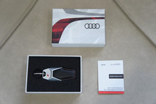 Nib Genuine Audi Sport Rs-line Stainless Steel Leather Tag Key Ring Djd017qy06
